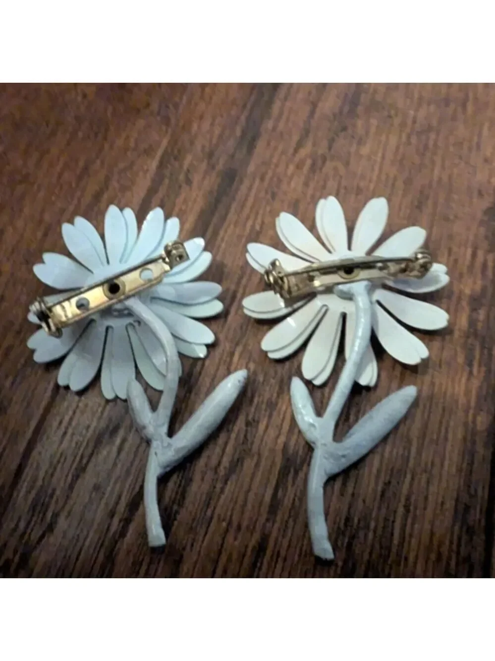 Vintage Flower Brooch Set Made In Japan mid Century- Set of 2